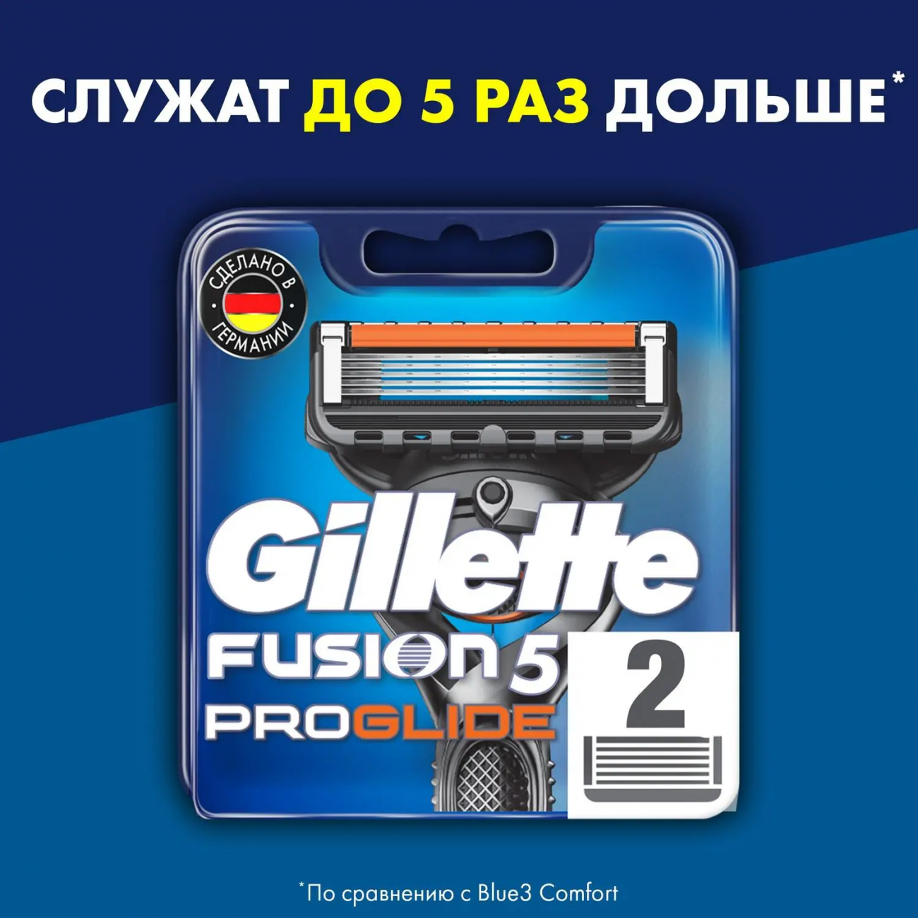 Gillette FUSION5 ProGlide Кассеты для бритья сменные (5 лезвий тример) 2шт 7702018085897