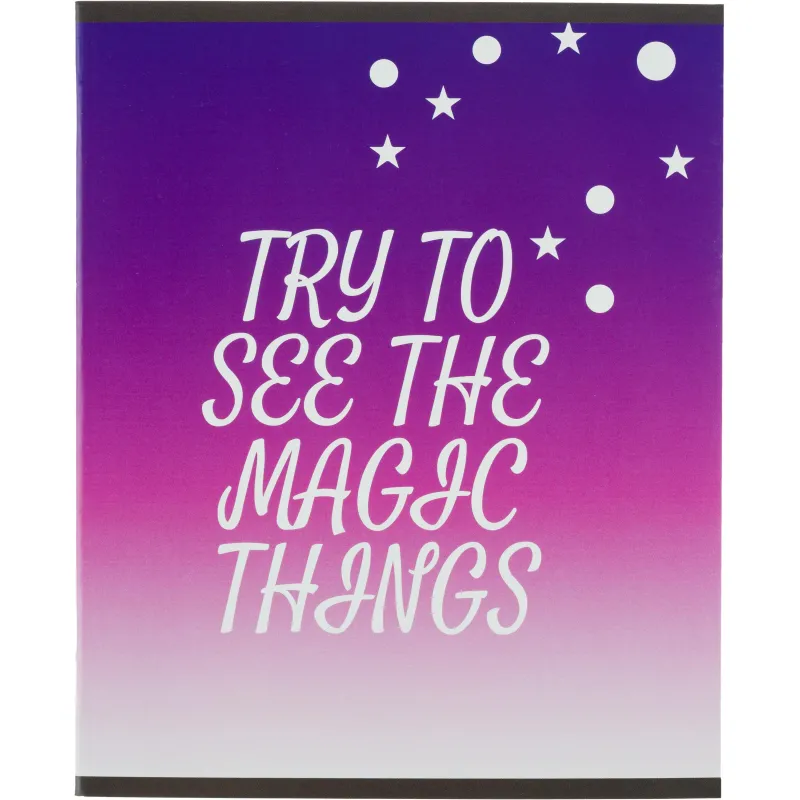 Тетрадь общая А5 48л Magic stars фиол.клет,скреп, ВД-лак №1 School 1819906