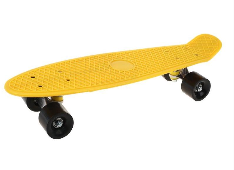 Скейтборд пластик 56 см, крепления алюмин. жёлтый Наша Игрушка 636145