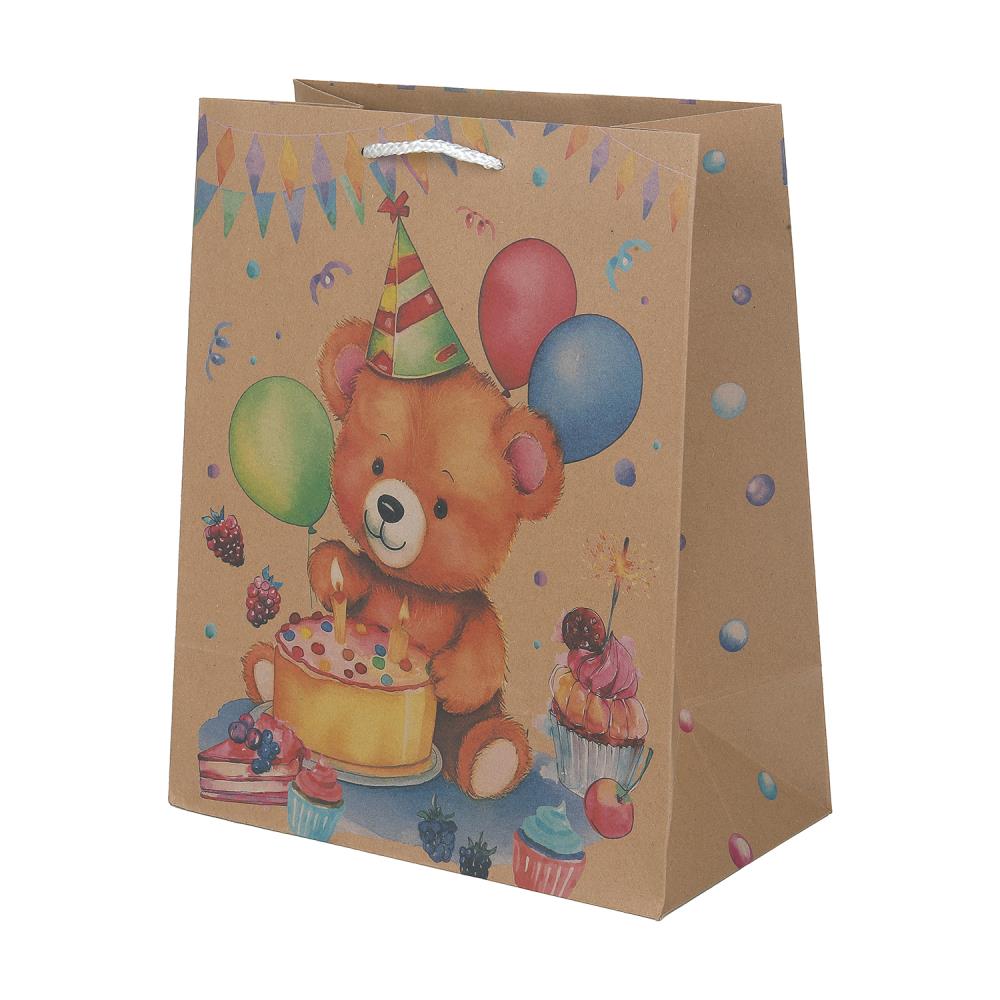 Пакет подарочный крафт L "Мишка", 140 гр/м Чудо праздник PL-124706-MK