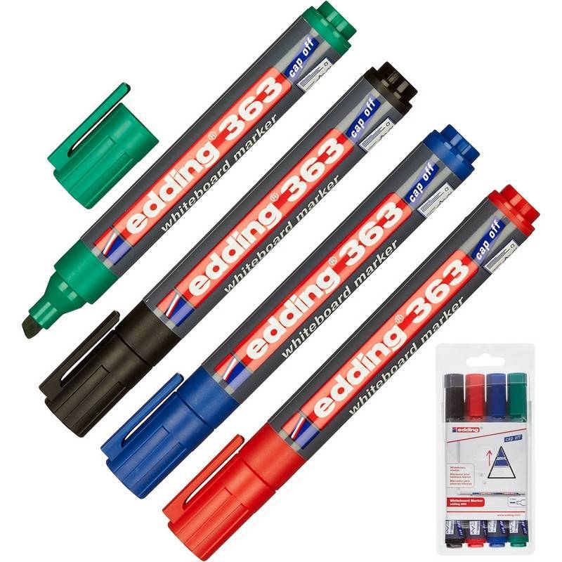 Набор маркеров для досок Edding 363/4S 4 цвета (толщина линии 1-5 мм) E-363/4S 87764