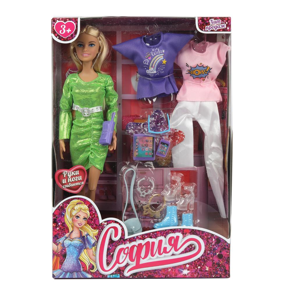 Кукла София, руки и ноги сгибаются, 2 комплекта одежды, аксесс. 29 см. Карапуз 66001-DRESS15-S-BB (24)