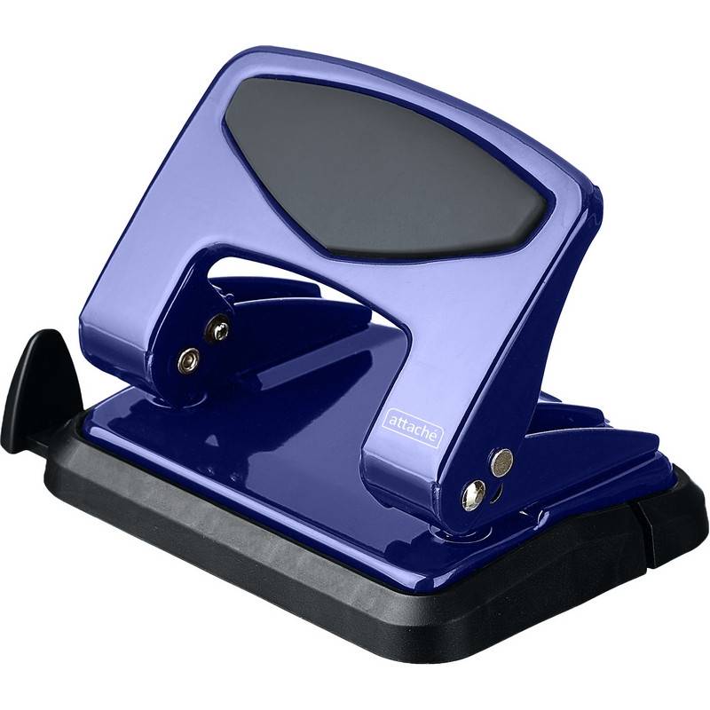 Дырокол Attache до 25 листов, с блокиратором, металл, синий 1005010 JL8217 blue