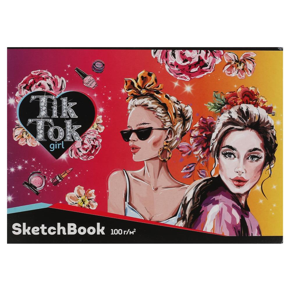 Скетчбук а5, отрывная склейка, 40 листов диз. 3 Tik Tok Girl SBS5-40-80942-TT