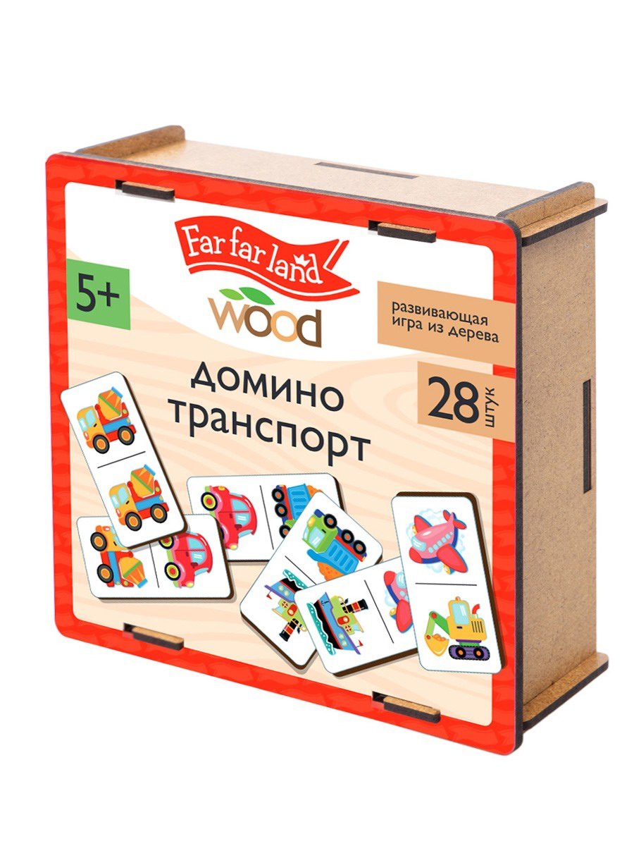 Десятое королевство Домино деревянное Транспорт Far far land wood 28 фишек 05635ДК
