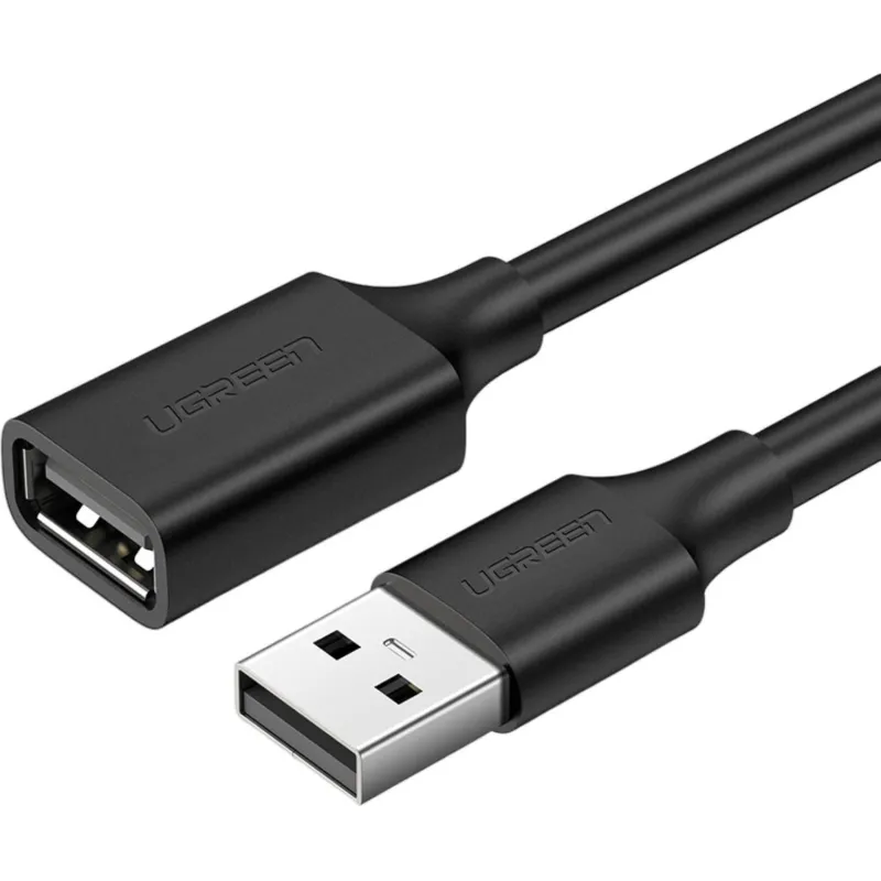 Кабель UGREEN US103 (10316) USB 2.0 A Male to A Female Cable.2м черный 2162366 10316_