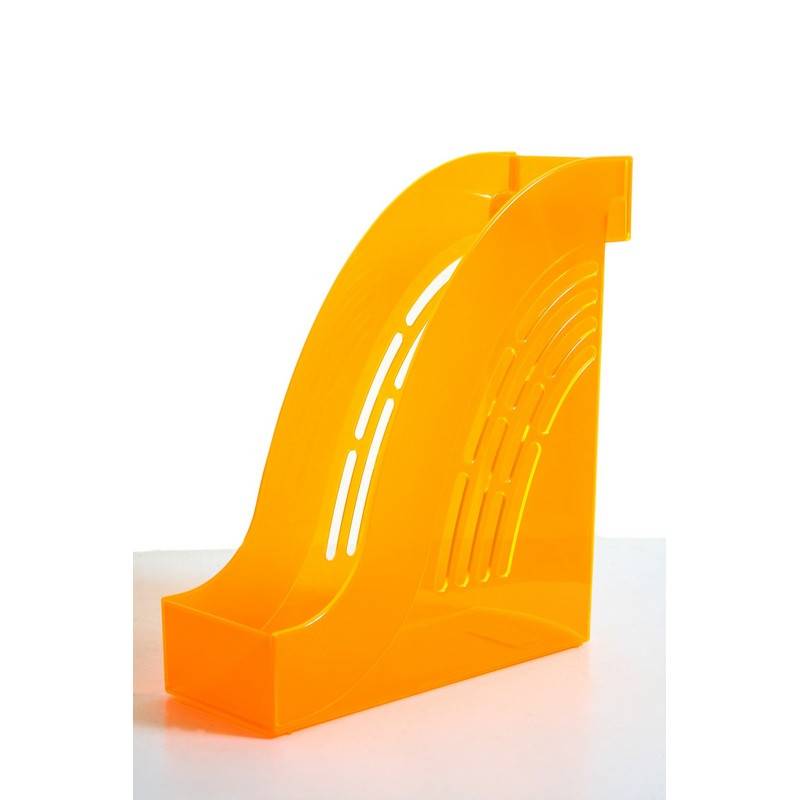Вертикальный накопитель Attache Яркий Офис пластиковый тонированный оранжевый ширина 95 мм 877383