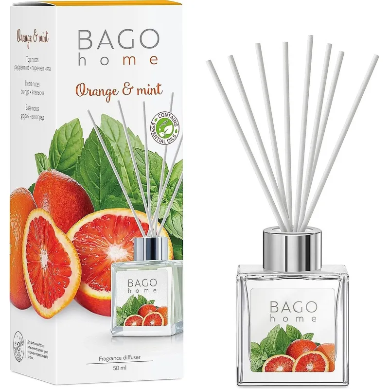Аромадиффузор Апельсин с мятой мини-дифф. 50 мл. BGH0613 BAGO home 1990282