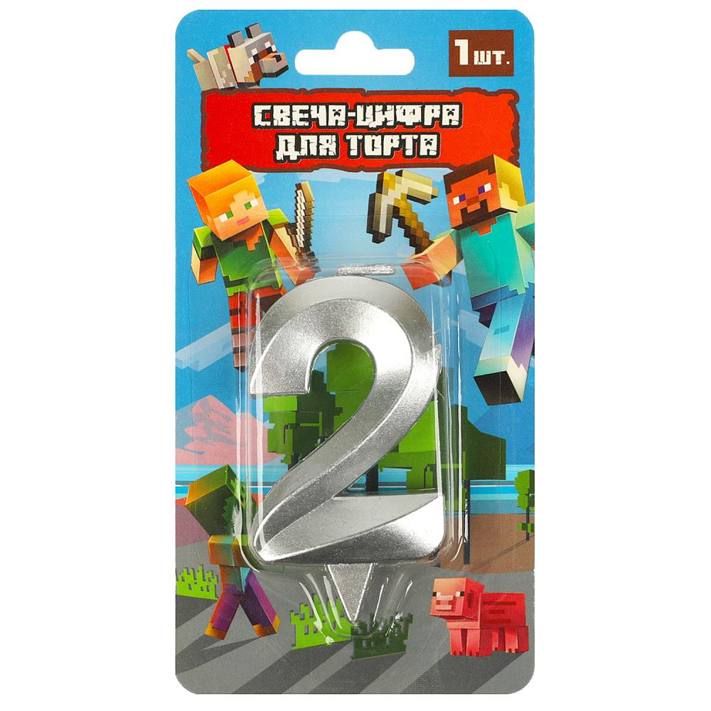 Свеча-цифра 2 для торта Майнкрафт Чудо праздник CC-90766-M