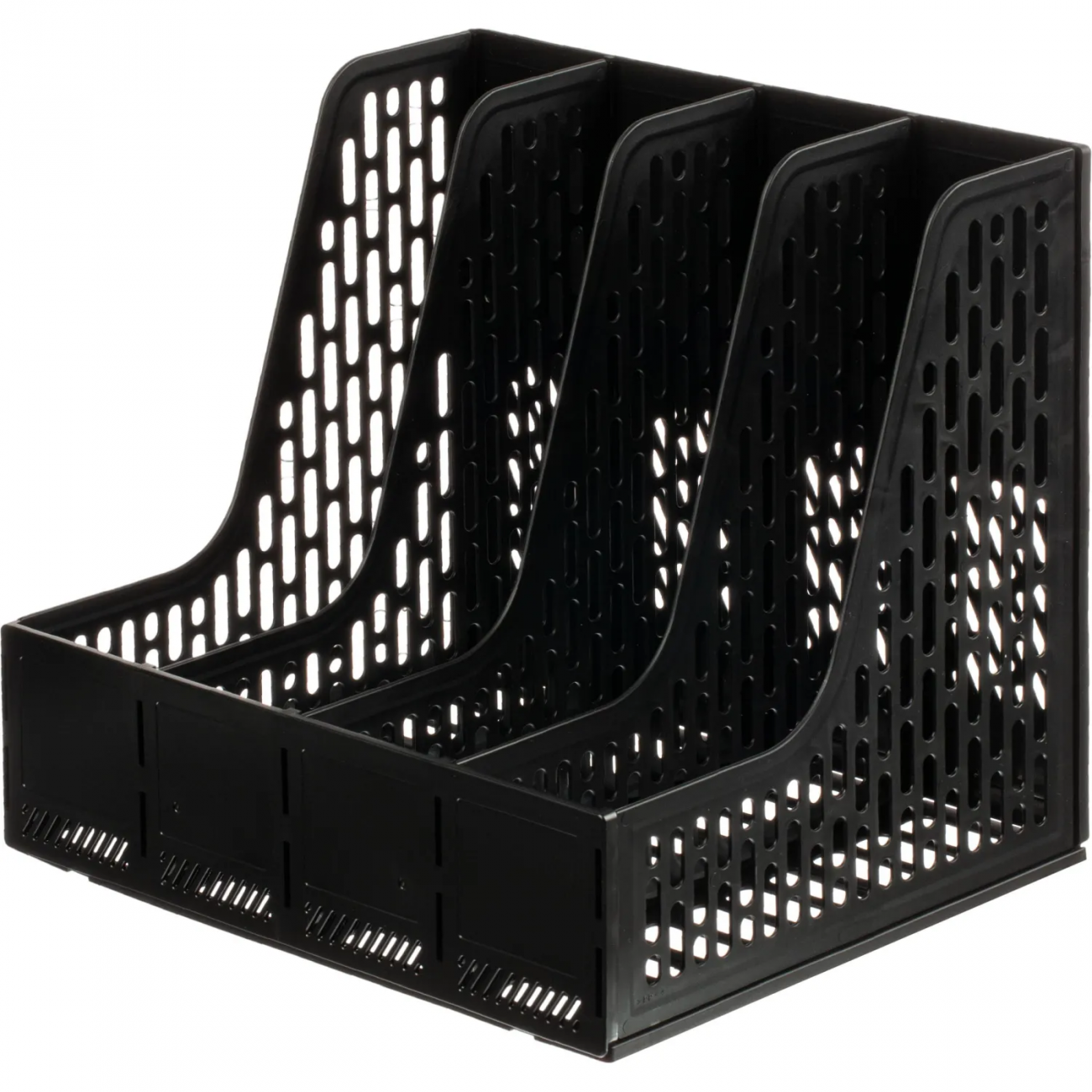 Лоток вертикальный д/бумаг Deli E9844,сбор,4отд,чер,325x257x275мм,пл 2136948 E9844-Black