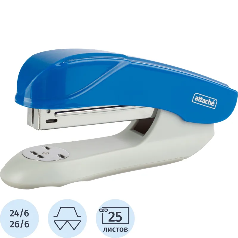 Степлер Attache Pulse(№24/6-26/6) до 25 листов, пластик, синий 1866810 WS-3297