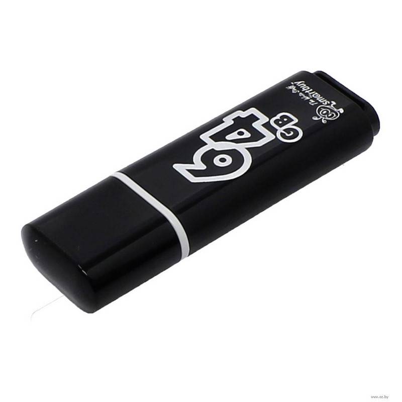 Флеш-память SmartBuy Glossy 64 Gb USB 2.0 черная SB64GBGS-K 896127