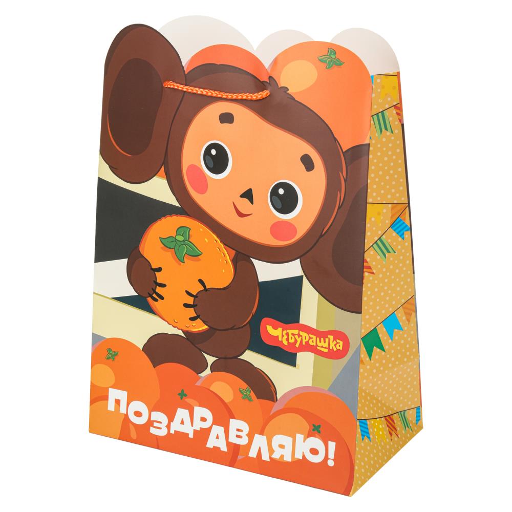 Пакет подарочный креативный "Союзмультфильм" l, Чебурашка", вырубка, 190 гр/м Чудо праздник PL-128872-CH