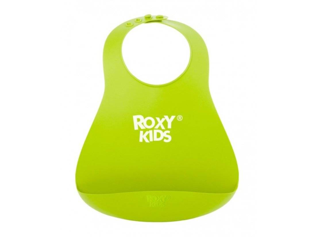 Нагрудник для малыша мягкий, зелёный Roxy-kids RB-402G