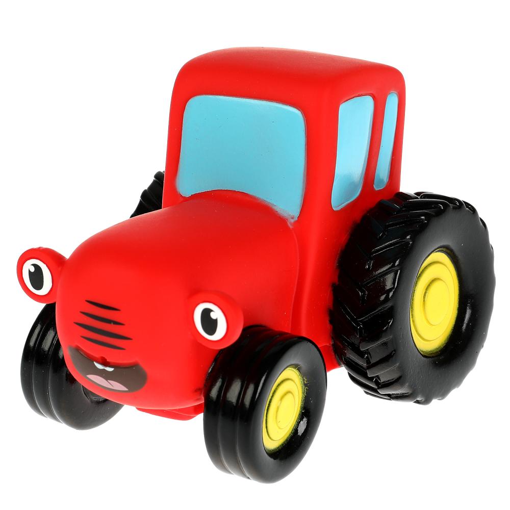 Игрушка пластизоль для ванны Синий трактор, 10 см, 1 шт, сетка, красный Играем Вместе LX-STRED