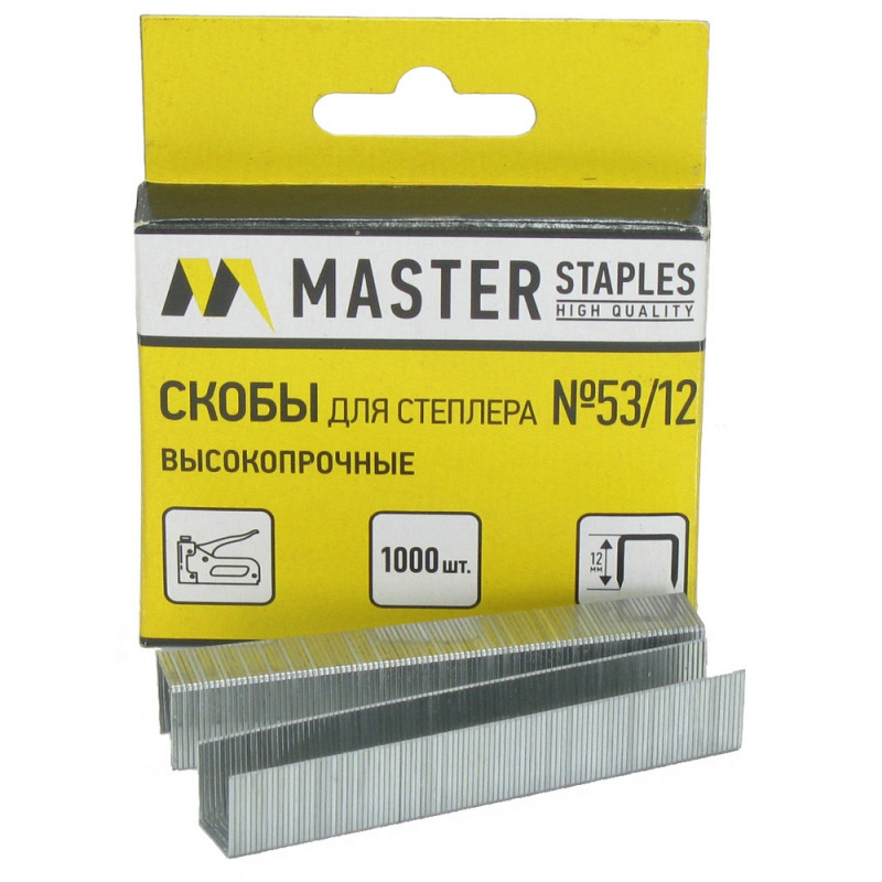 Скобы для степлера тип 53, 12мм, 1000шт (СМ53-12Б) Master 759279