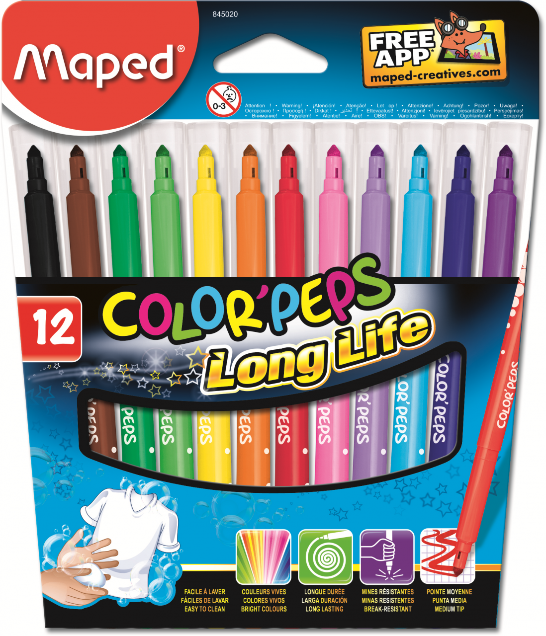 Фломастеры Color Peps 12 шт Maped 845020