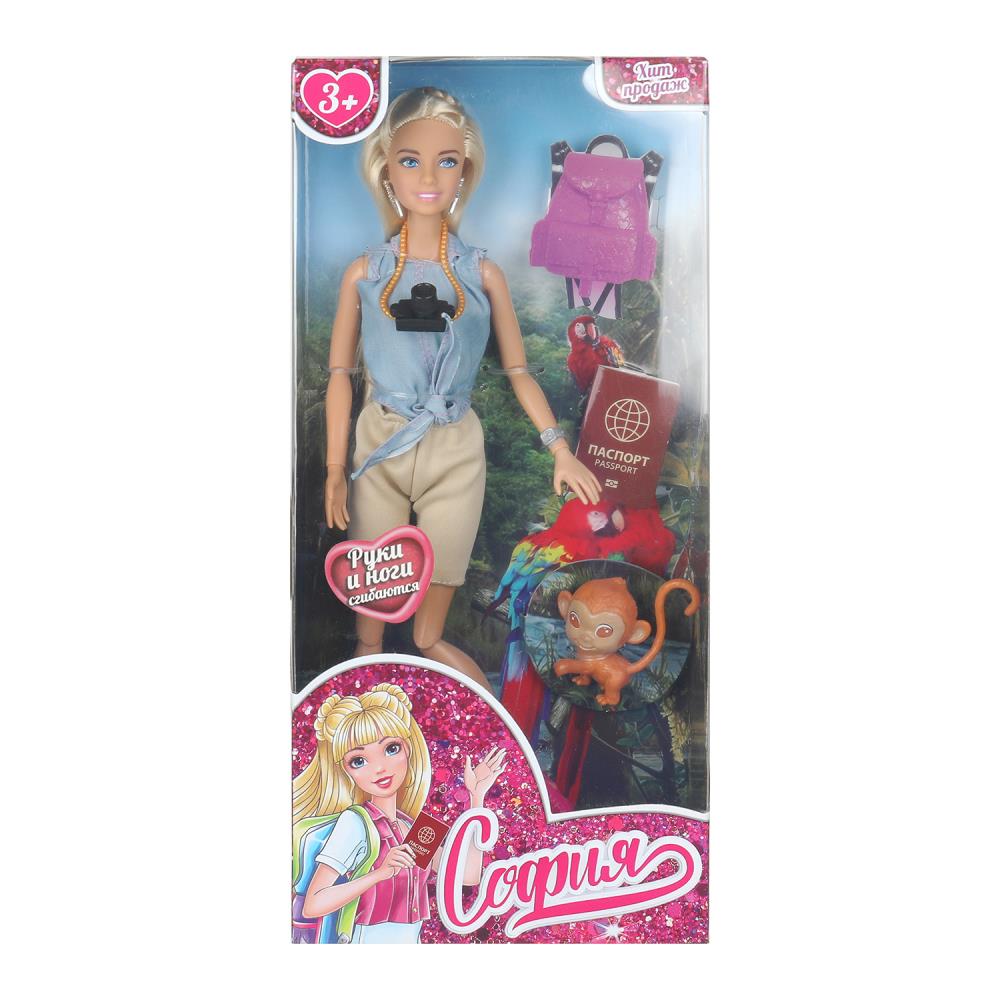 Кукла 29 см. София, руки и ноги сгибаются, с аксессуарами, с питомцем, Карапуз 66001-4K3-S-BB