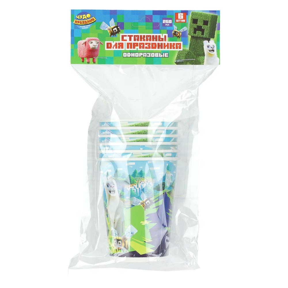 Стаканы бумажные Пиксельные персонажи, 6 штук ЧУДО ПРАЗДНИК CP-137989-MN