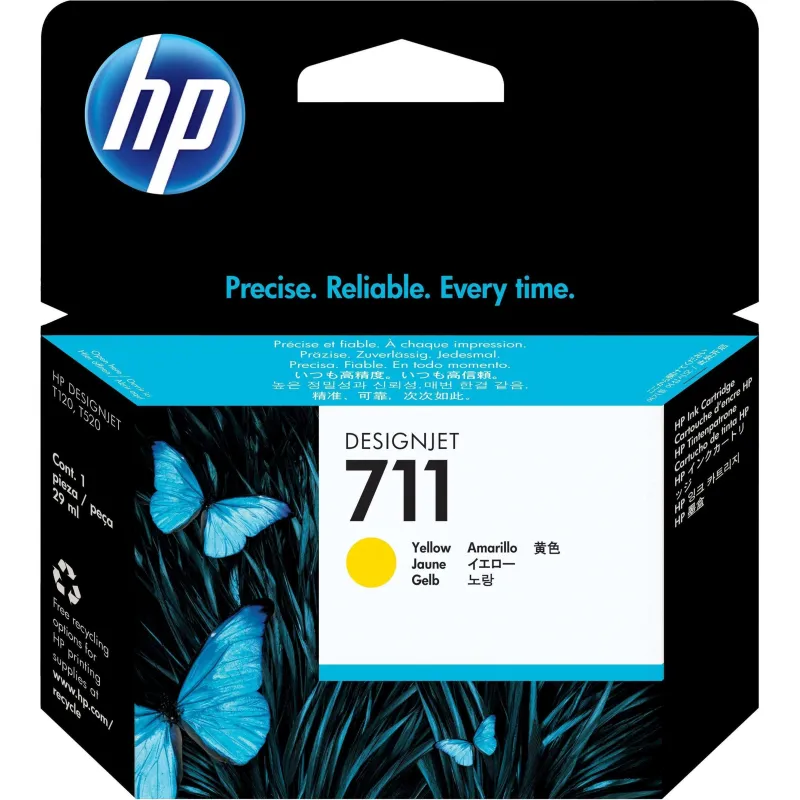 Картридж струйный HP 711 CZ132A жел. для DgnJ T120/520 316328