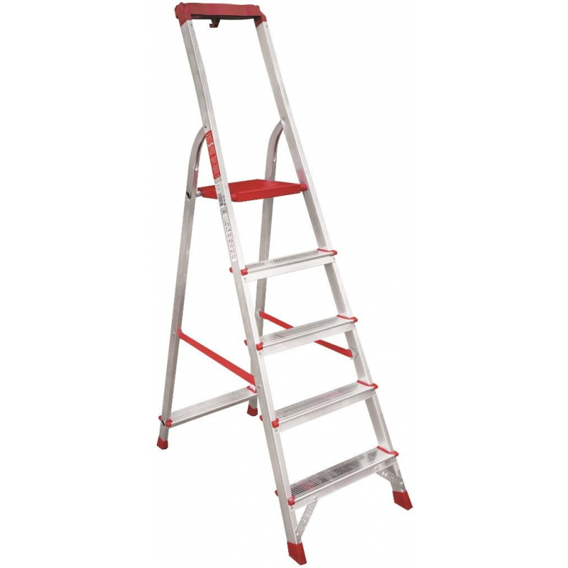 Стремянка алюминиевая усиленная 225 кг 5 ступеней, пл. лоток Новая Высота 1353941 3150105