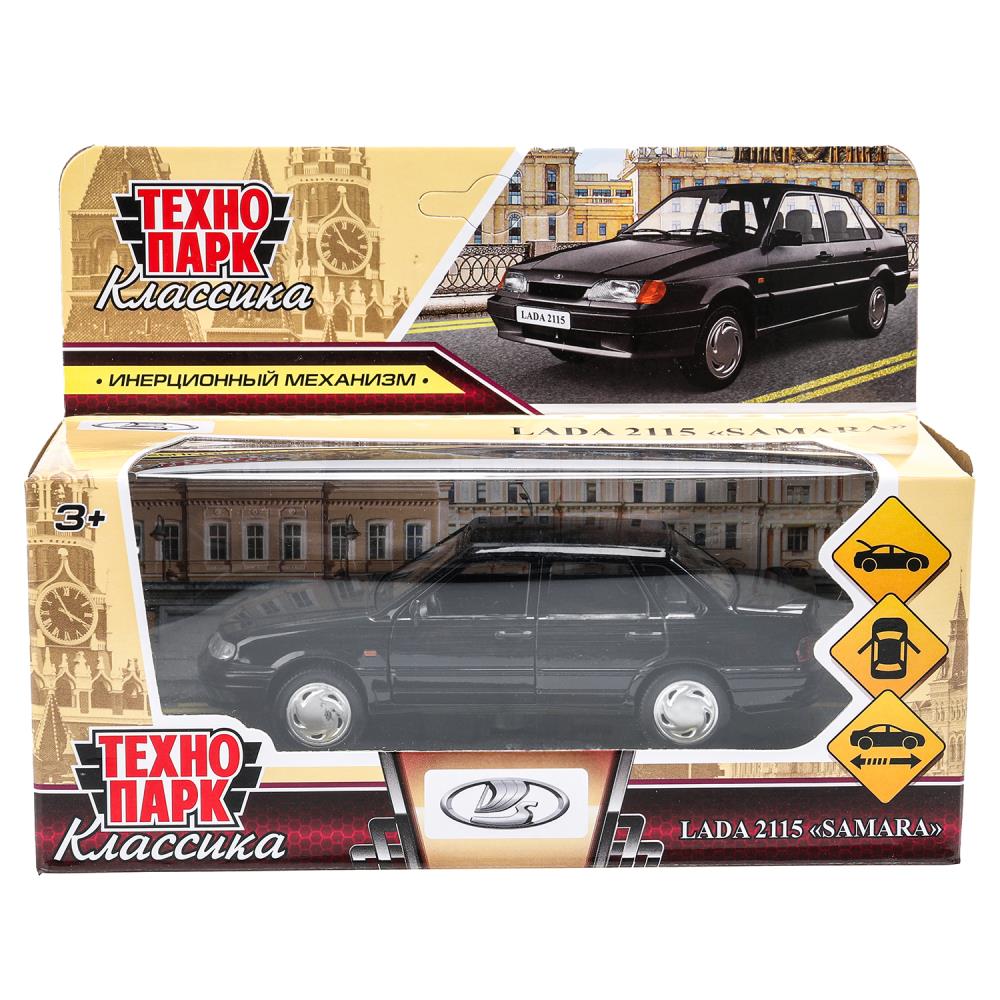 Машина металлическая, Ваз-2115 "самара" 12 см. черный, Технопарк 2115-12-BK