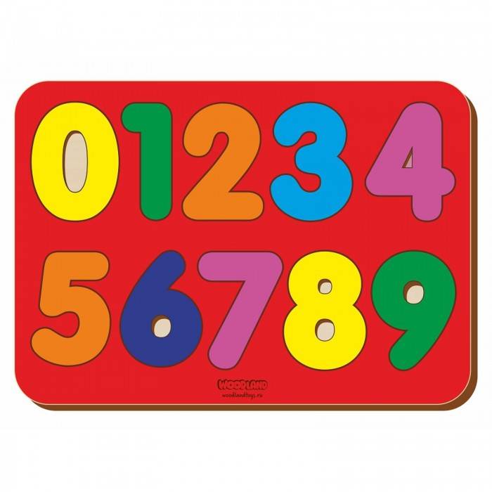 Вкладыш деревянный "Изучаем цифры" (окрашенный) игрушка Woodland 091103