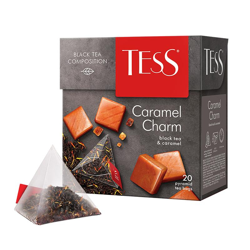 Чай Tess Caramel charm черный с добавками, 1,8гх20пир 0883-12 1758457