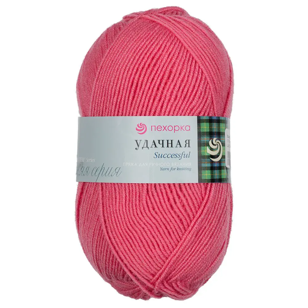 Пряжа ПЕХОРКА Удачная 250м/100г цвет 11-Яр. Розовый 2125080110