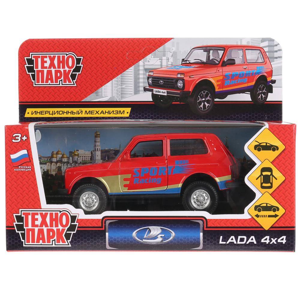 Машина металлическая "Lada 4X4 Спорт" 12см, открыв. двери, с инерцией Технопарк LADA4X4-S