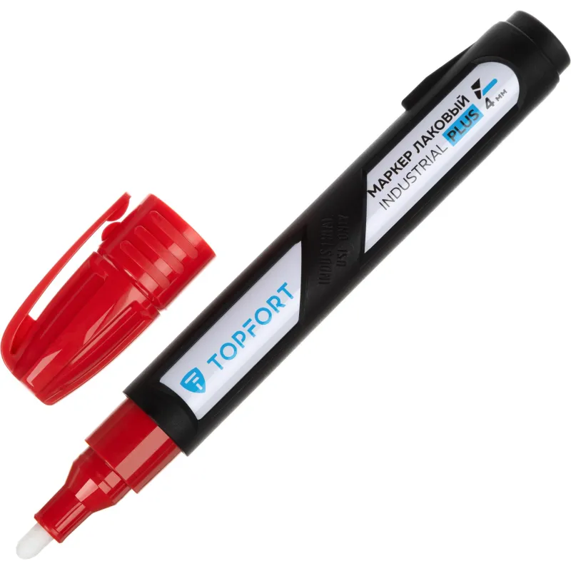 Маркер лаковый Topfort Industrial Plus 4 мм красный 2096989