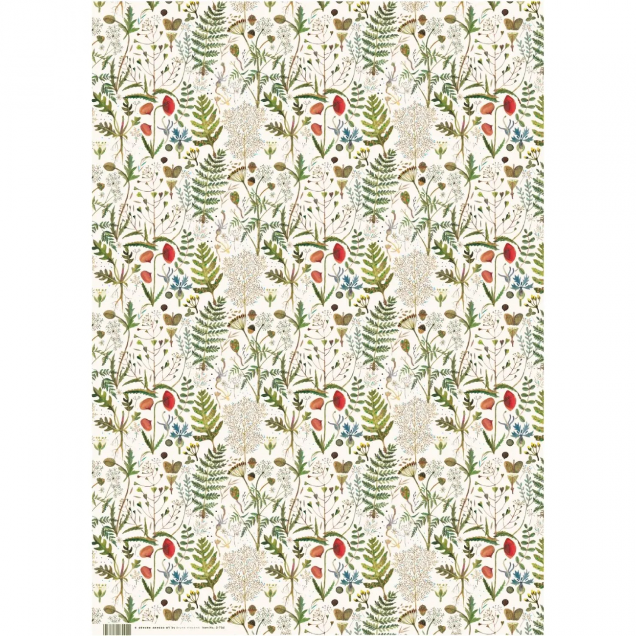 Бумага упаковочная ЛУГОВЫЕ ТРАВЫ, 50 х 70 см (4 листа) 2-794/01 Bruno Visconti 2458808