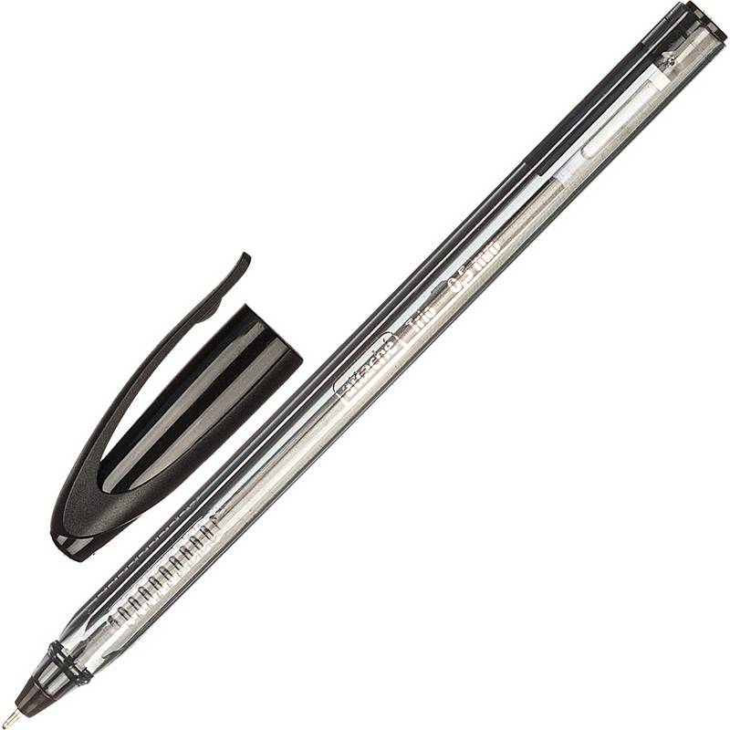 Ручка шариковая одноразовая Attache Glide Trio черная (толщина линии 0.5 мм) 722458