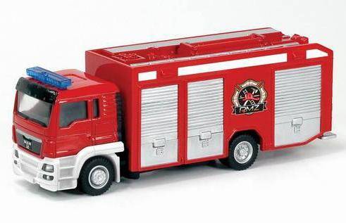 Машина пожарная металлическая 1:64 MAN, 18 см игрушка Uni Fortune 144021