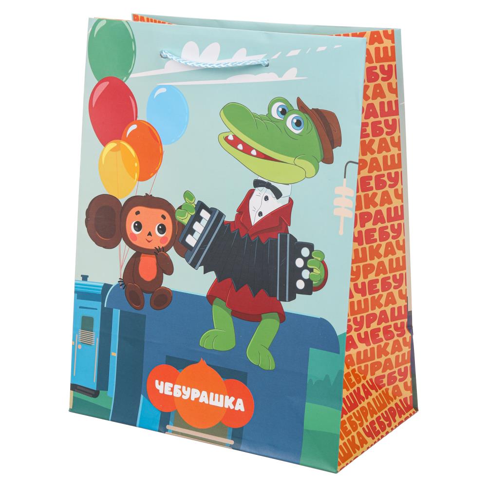 Пакет подарочный матовый "Союзмультфильм. Чебурашка", М, 140 гр/м Чудо праздник PM-100032-CH (144)