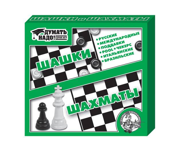 Шашки + шахматы, игровой набор Десятое Королевство 01450ДК