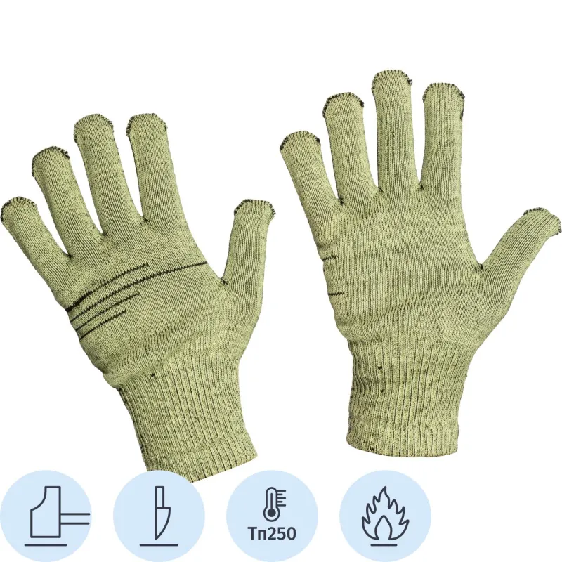 Перчатки защитные Чибис АШ арт.П2600-7 параамидно-шерстяные р.9 Гуттаперча 1783484