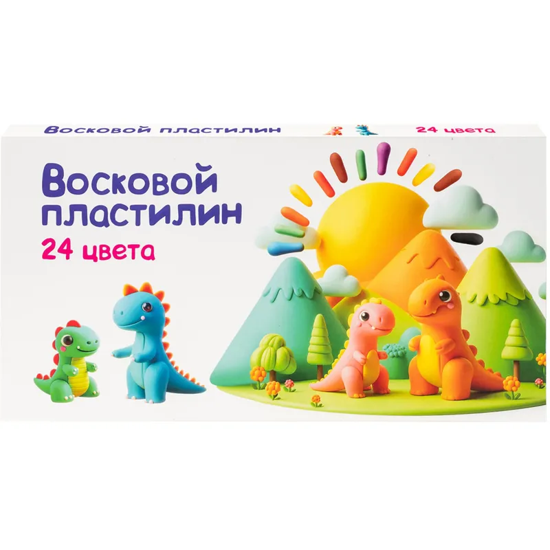 Пластилин д/лепки детский Восковой пластилин 24 цвета DMR24 набор Genio Kids 2295815