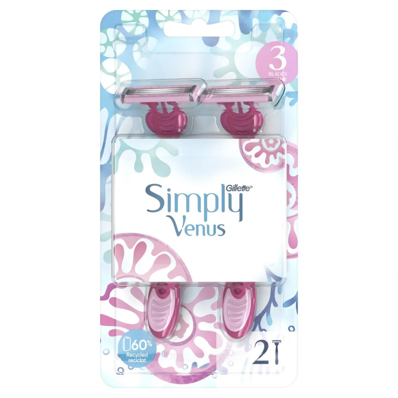 Gillette Simply Venus 3 Basic Одноразовые станки для бритья 2шт 7702018616312