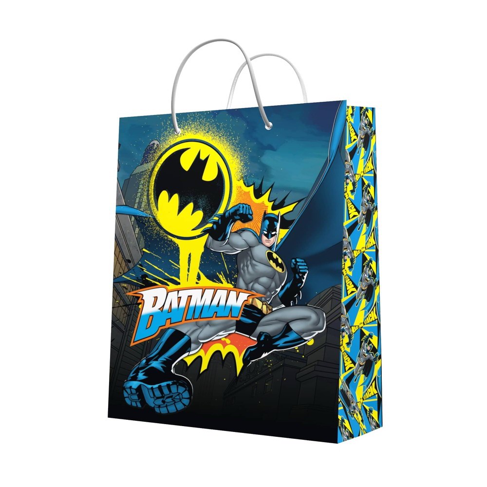 Пакет подарочный ND Play большой DC Comics Batman сине-черный с паттерном 335х406х155 мм 292313