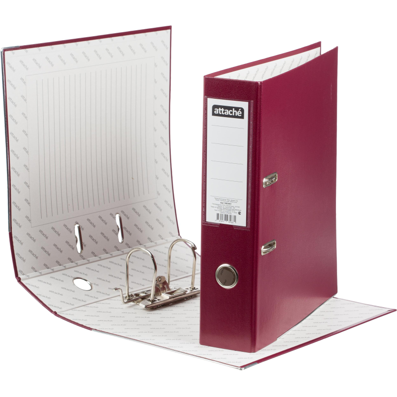 Папка-регистратор 75мм Attache А4, бордо, тиснение кожа, метал угол 1683461