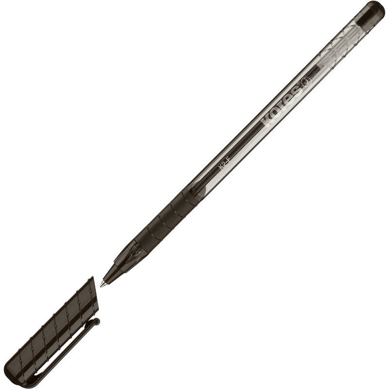 Ручка шариковая одноразовая Kores K2 черная (толщина линии 0.5 мм) 369795