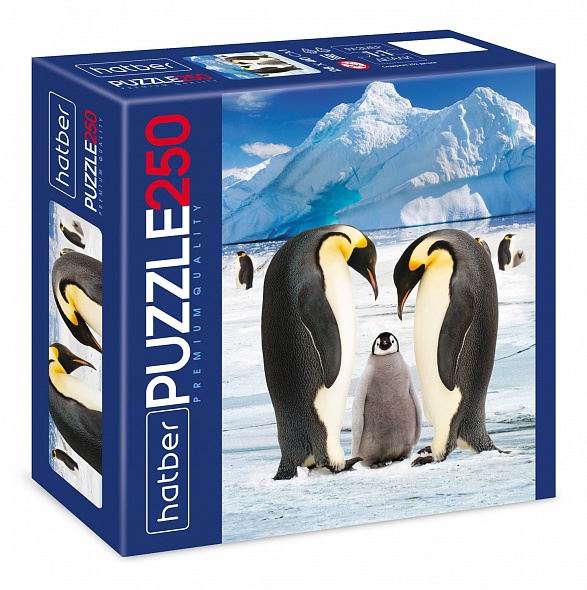 Пазл Hatber Premium Императорские пингвины 250 элементов, формат А3 280х400мм 077627
