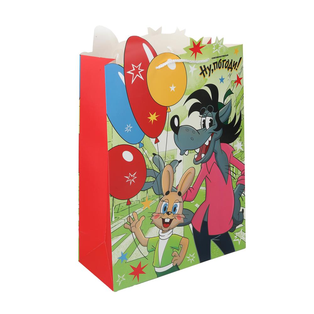 Пакет подарочный креативный "Союзмультфильм" XL, "Ну-погоди!", 190 гр/м Чудо праздник PXL-130093-NP