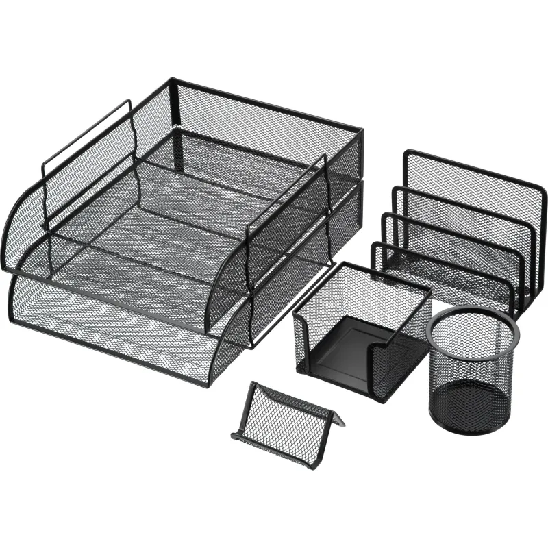 Набор настольный лотков из металл-ая сетка Attache 6 предметов черный 2060760