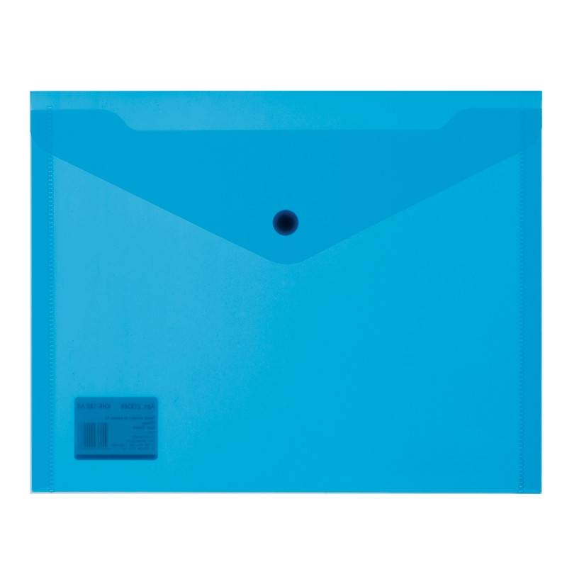 Папка-конверт на кнопке А5 синяя 0.18 мм (10 штук в уп) Attache 727932