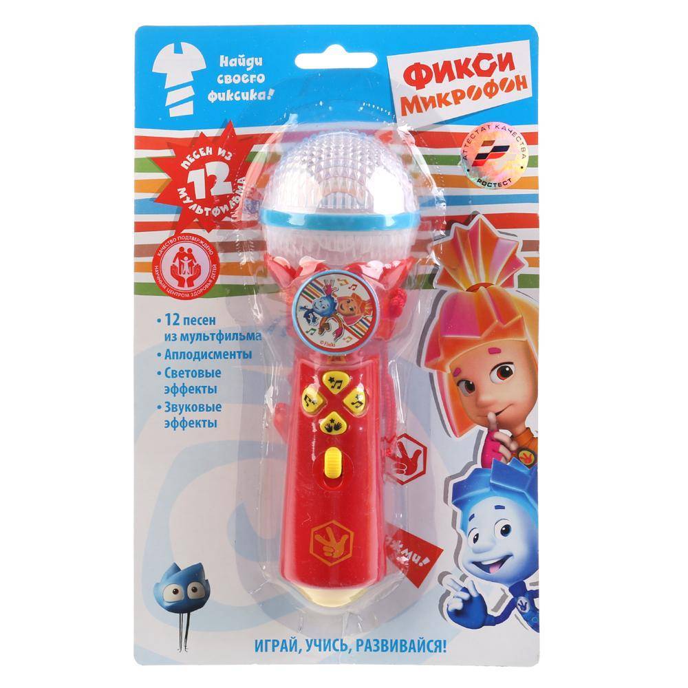 Микрофон игрушечный 12 песен из м/ф Фиксики, свет Умка B1252960-R9