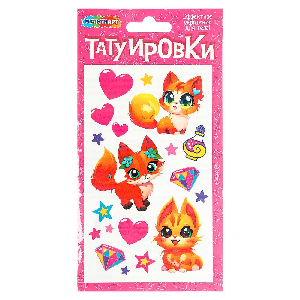 Тату "Милые Котики", 1 лист, MultiArt TATTOO-122107