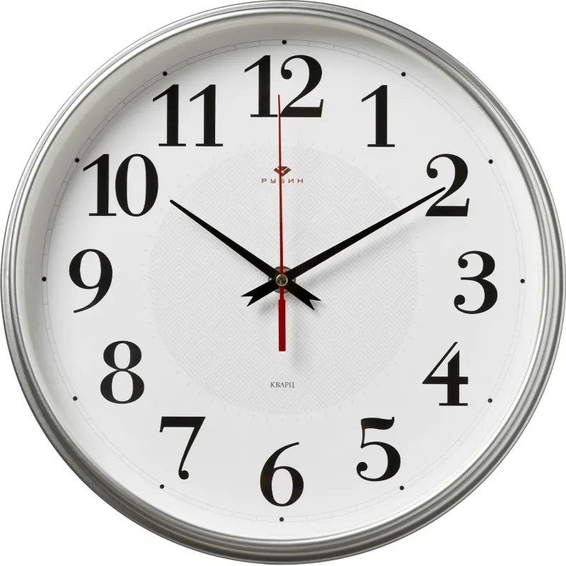 Часы настенные круг d=29см, корпус серебрян Серебряные ромбы арт.2940-105 Рубин 2235064