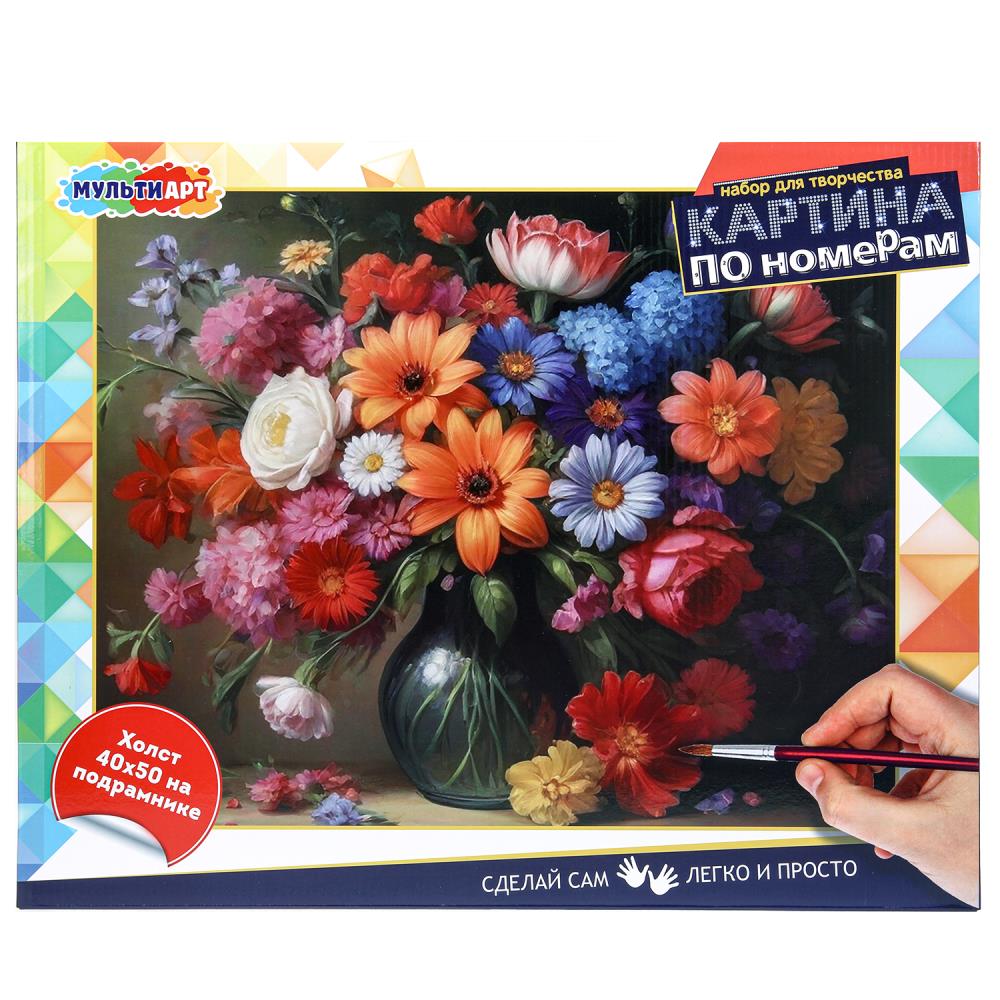 Холст по номерам 40х50 см. Цветы в вазе MultiArt CANV40X50-115973